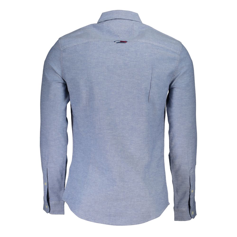 Tommy Hilfiger Herrenhemd aus blauer Baumwolle