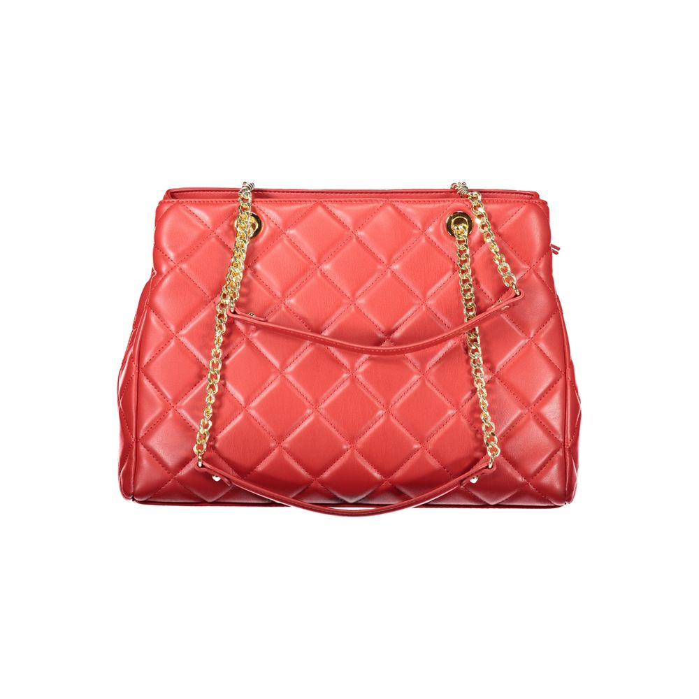 Mario Valentino Rosso Damen-Tasche aus Polyurethan mit Kette und Reißverschluss