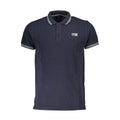 Cavalli Class Blaues Baumwoll-Poloshirt für Herren