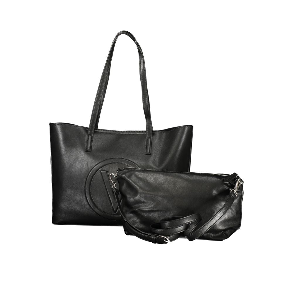 Mario Valentino Nero Poliuretano Damenhandtasche mit verstellbarem Riemen
