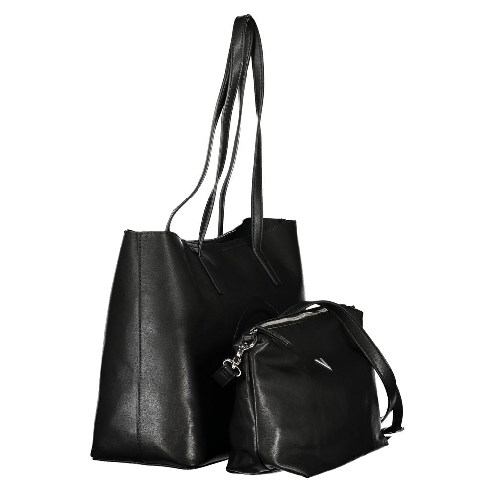 Mario Valentino Nero Poliuretano Damenhandtasche mit verstellbarem Riemen