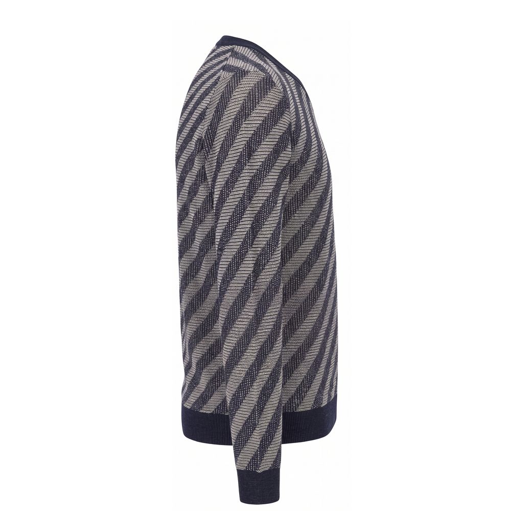 Malo Blauer Herrenpullover aus Leinen