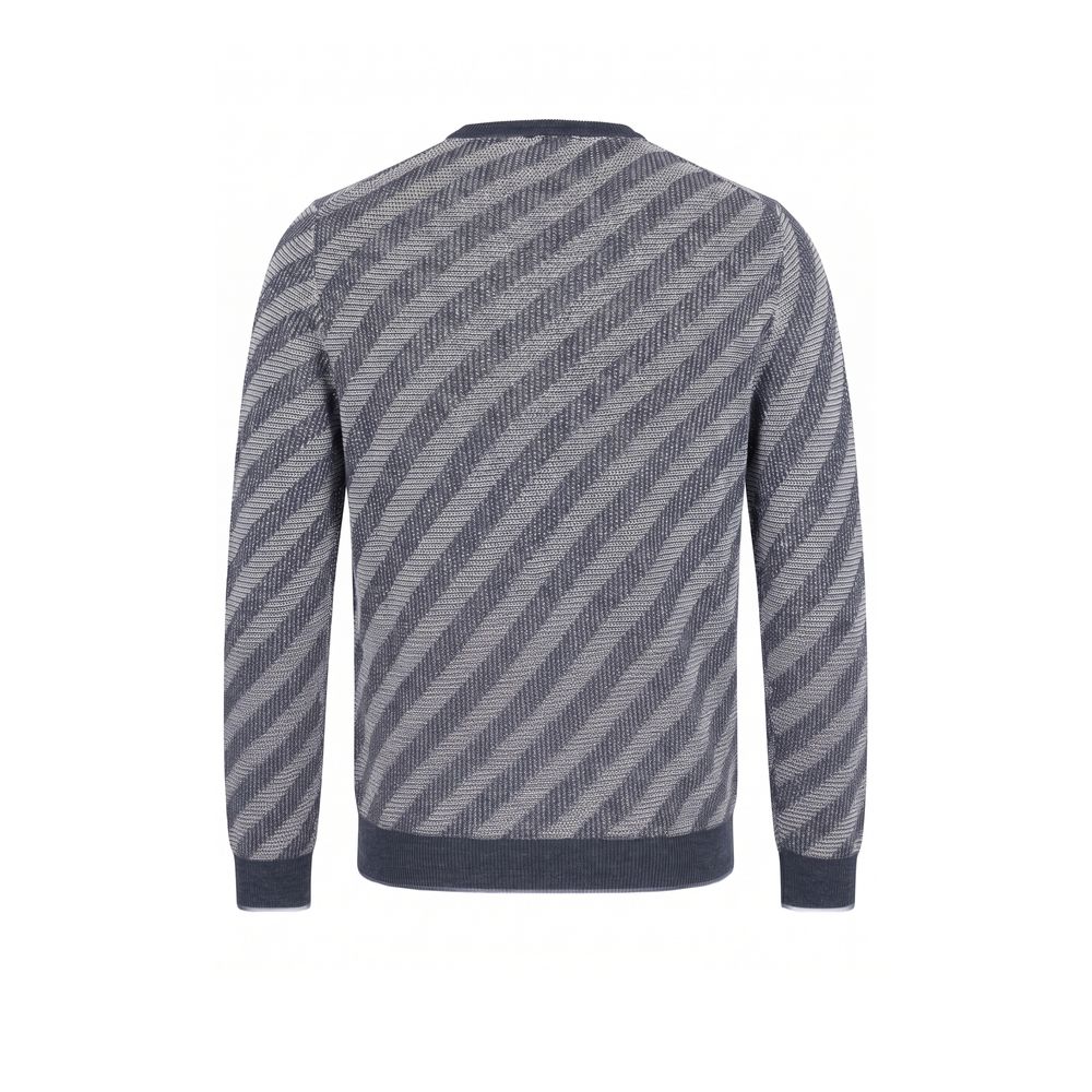 Malo Blauer Herrenpullover aus Leinen