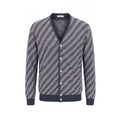 Malo Blauer Herren Cardigan aus Leinen