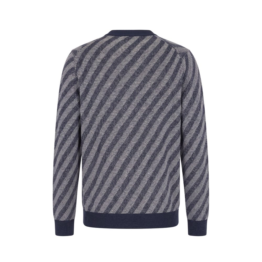 Malo Blauer Herren Cardigan aus Leinen