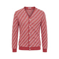 Malo Roter Herren-Strickcardigan aus Leinen