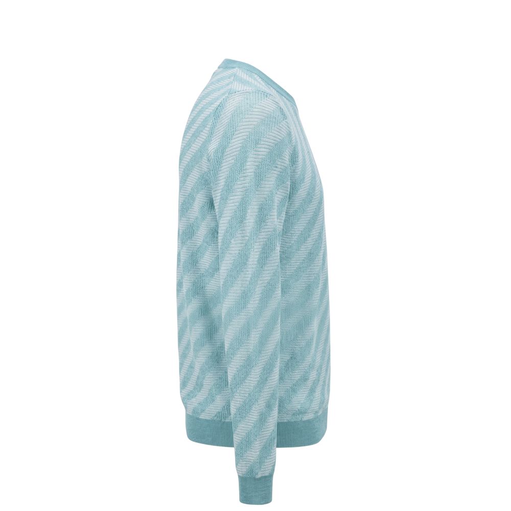 Malo Hellblauer Herrenpullover aus Leinen
