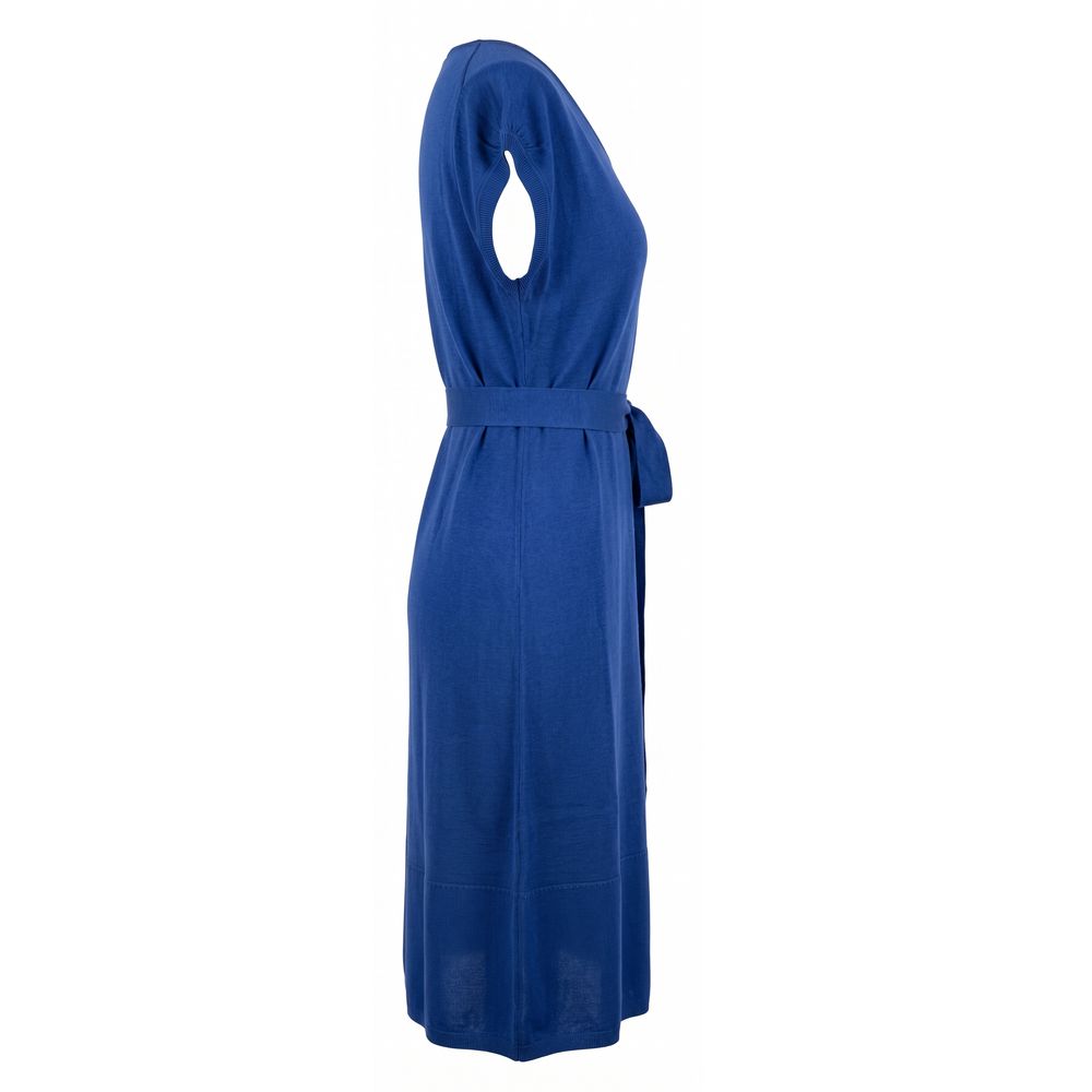 Malo Blaues Seidenkleid für Damen