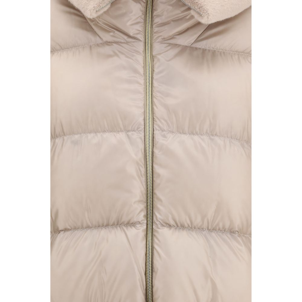Herno Beige Daunenmantel aus Gänsedaunen