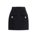 Versace Minirock aus Wolle Oves Aries in Schwarz