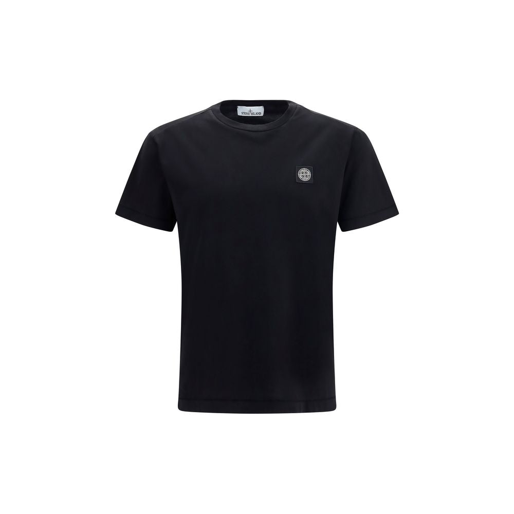 Stone Island Schwarzes Baumwoll-T-Shirt