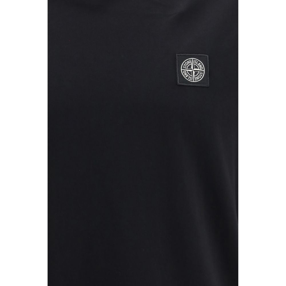 Stone Island Schwarzes Baumwoll-T-Shirt