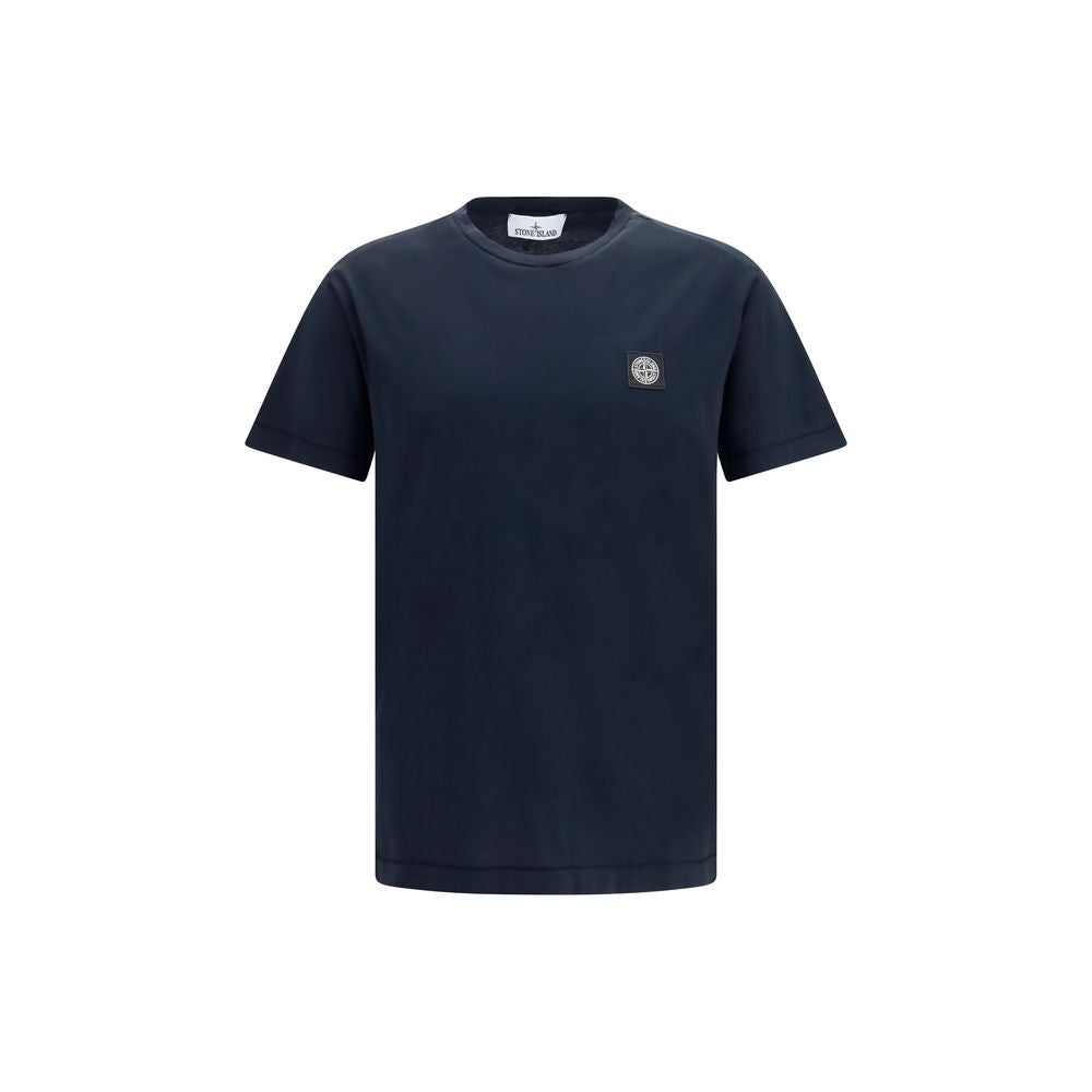 Stone Island Blaues Baumwoll-T-Shirt