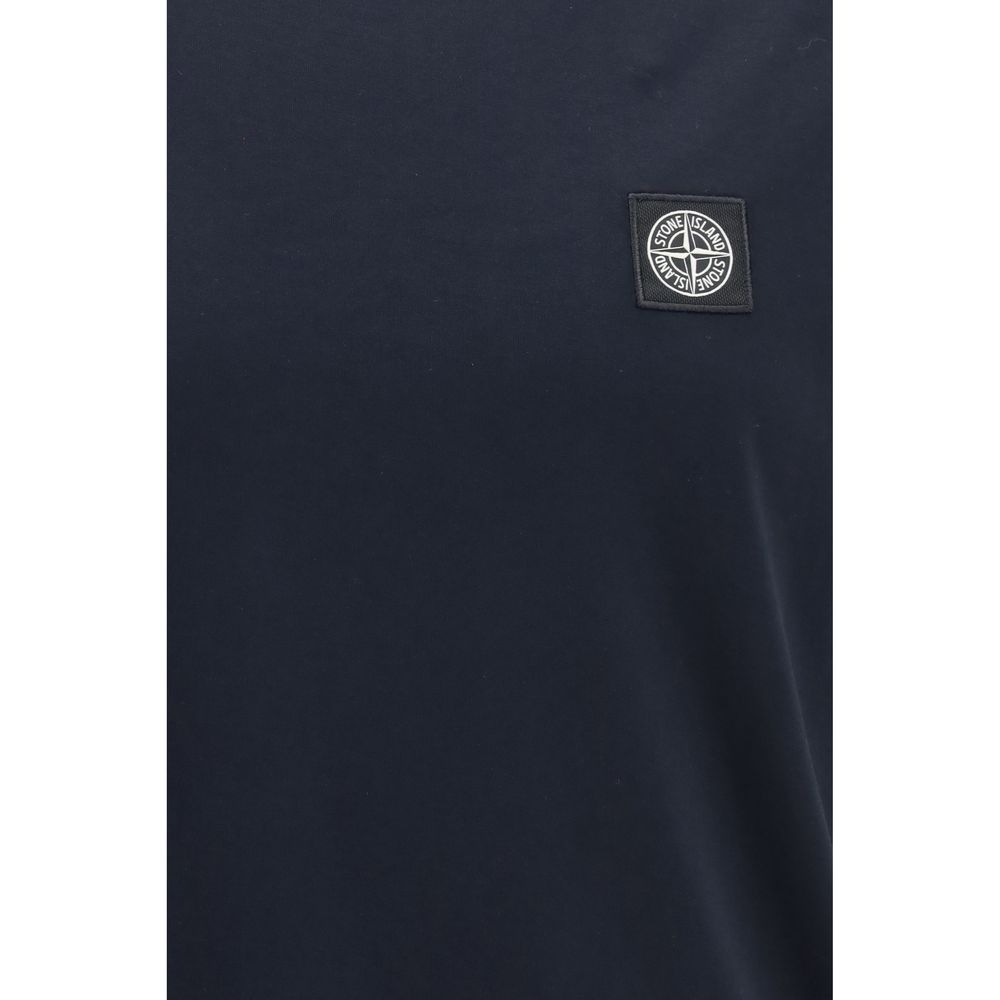Stone Island Blaues Baumwoll-T-Shirt