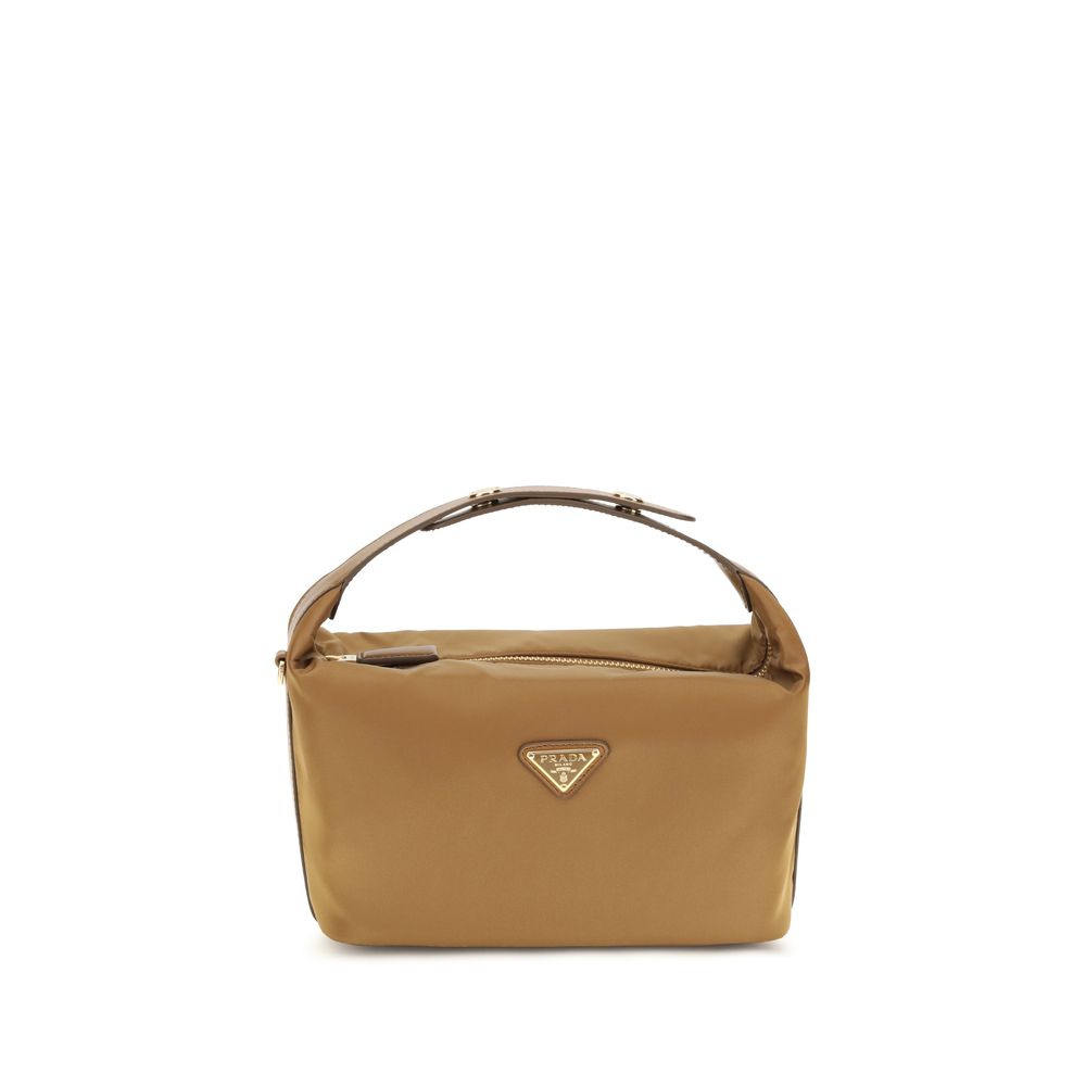 Prada Beige Schultertasche aus recyceltem Polyamid
