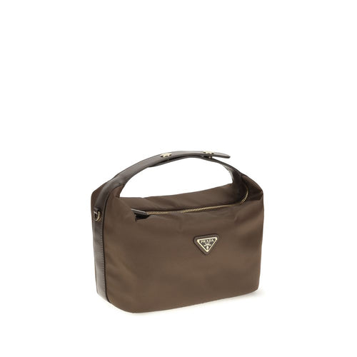 Prada Braune Schultertasche aus recyceltem Polyamid