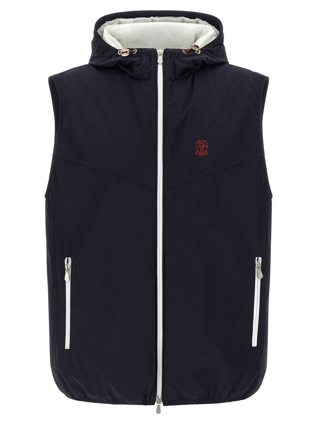 Brunello Cucinelli Blaue Ärmellose Jacke aus Polyamid