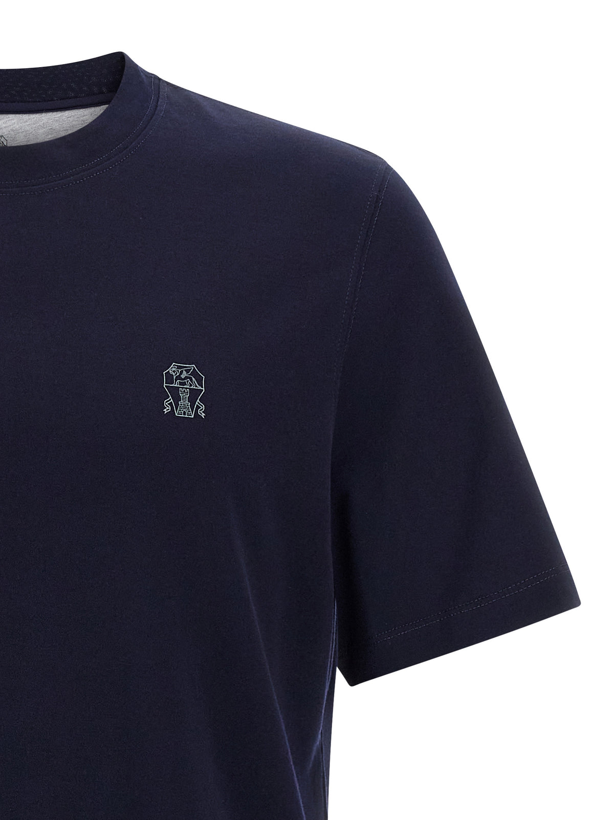 Brunello Cucinelli Blaues Baumwoll-T-Shirt
