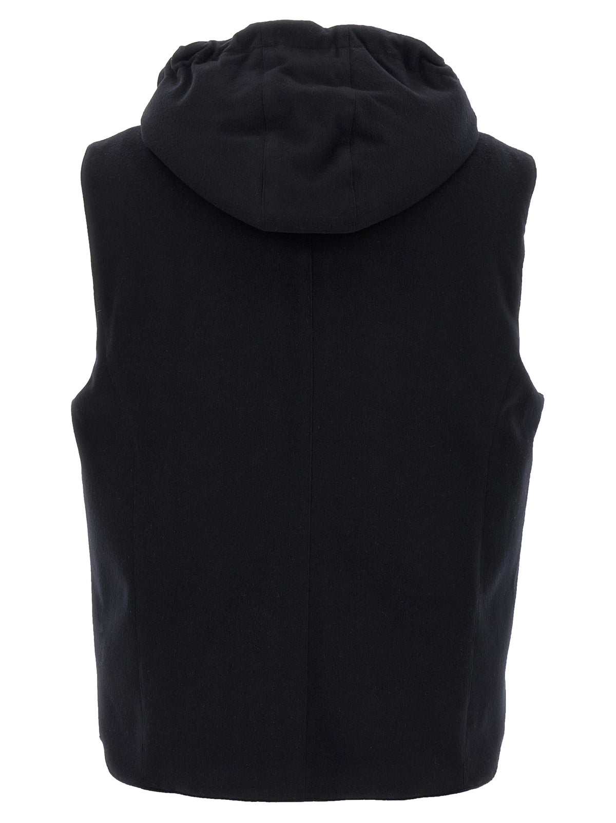 Brunello Cucinelli Ärmellose schwarze Wollweste