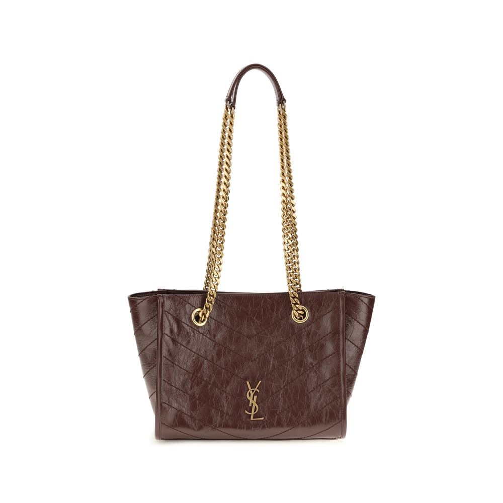 Saint Laurent Braune Kalbsleder Bos Taurus Schultertasche