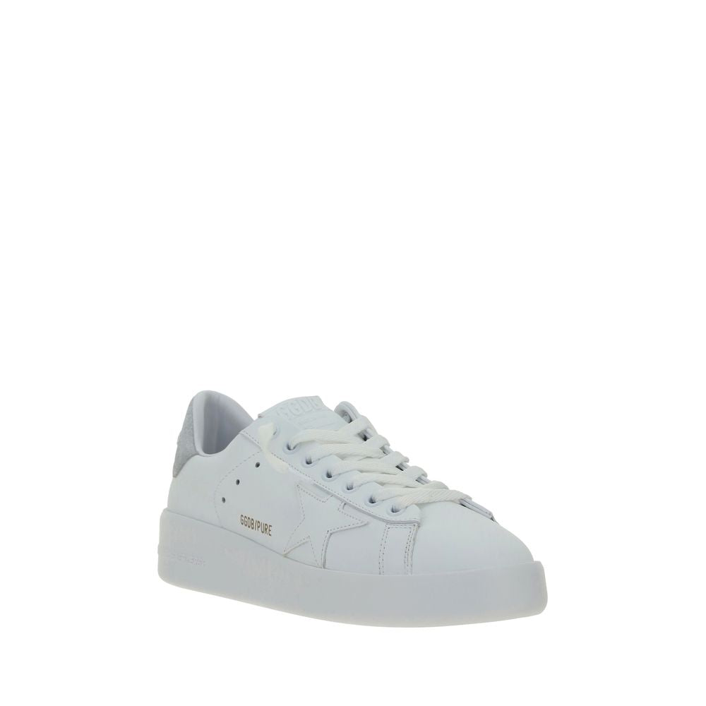 Golden Goose Weiße Bos Taurus Kalbsleder Plateau-Sneaker