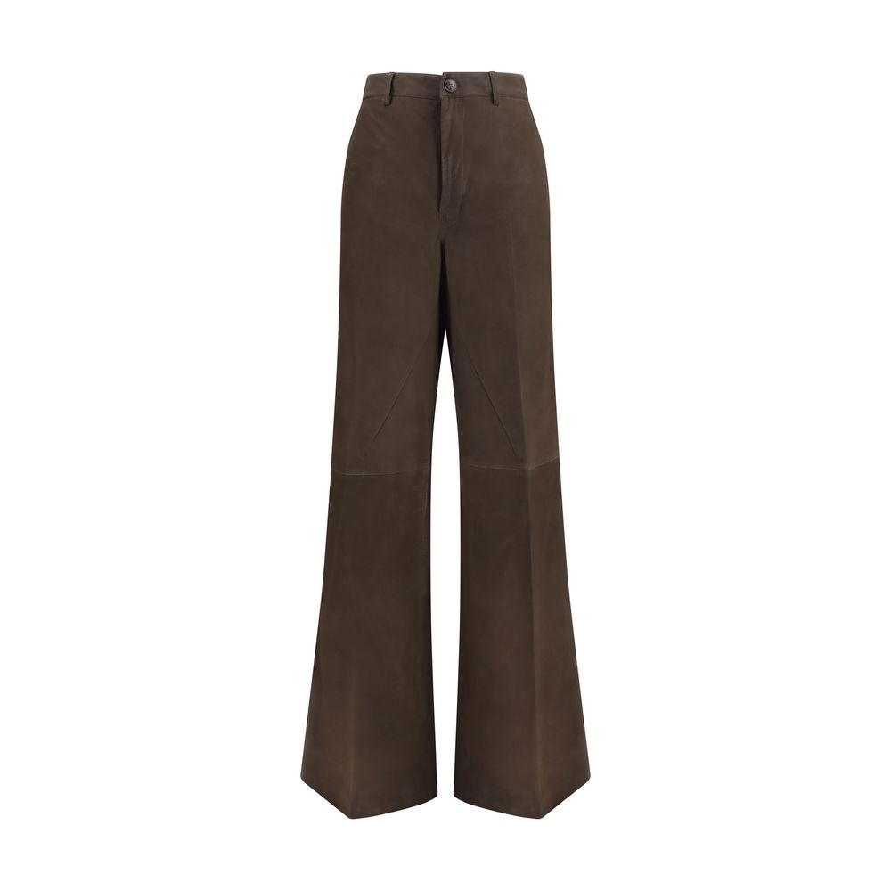 Rick Owens Braune Kalbslederhose Bos Taurus Casual
