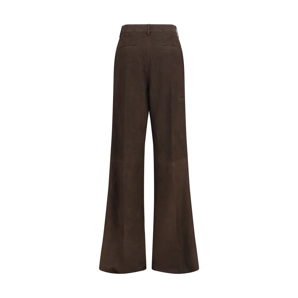 Rick Owens Braune Kalbslederhose Bos Taurus Casual