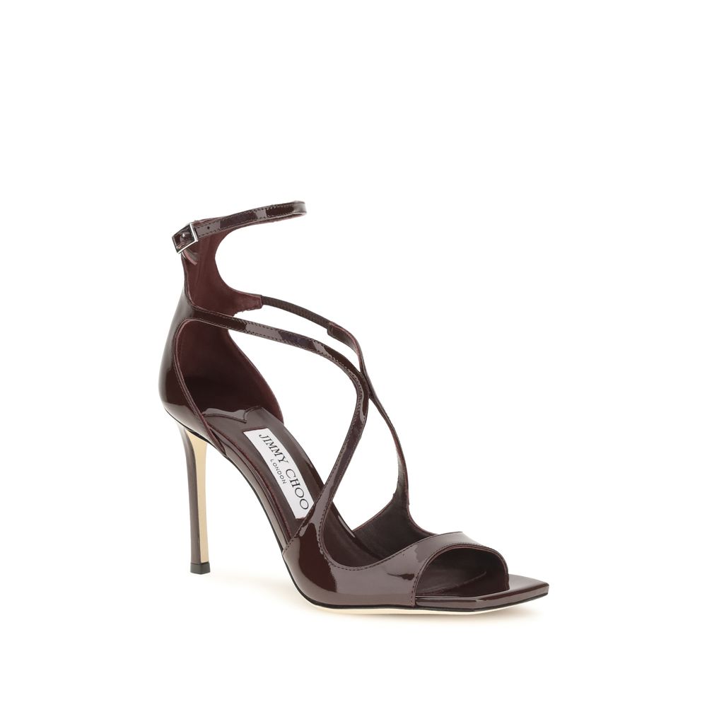 Jimmy Choo Braune Kalbsleder Bos Taurus Stiletto-Sandalen