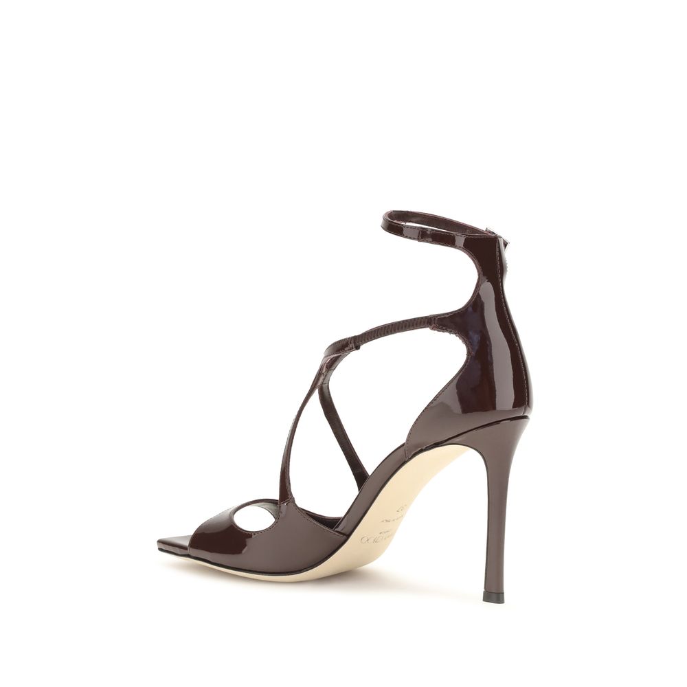 Jimmy Choo Braune Kalbsleder Bos Taurus Stiletto-Sandalen