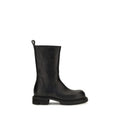 Rick Owens Schwarze Bos Taurus Kalbsleder Chelsea Boots