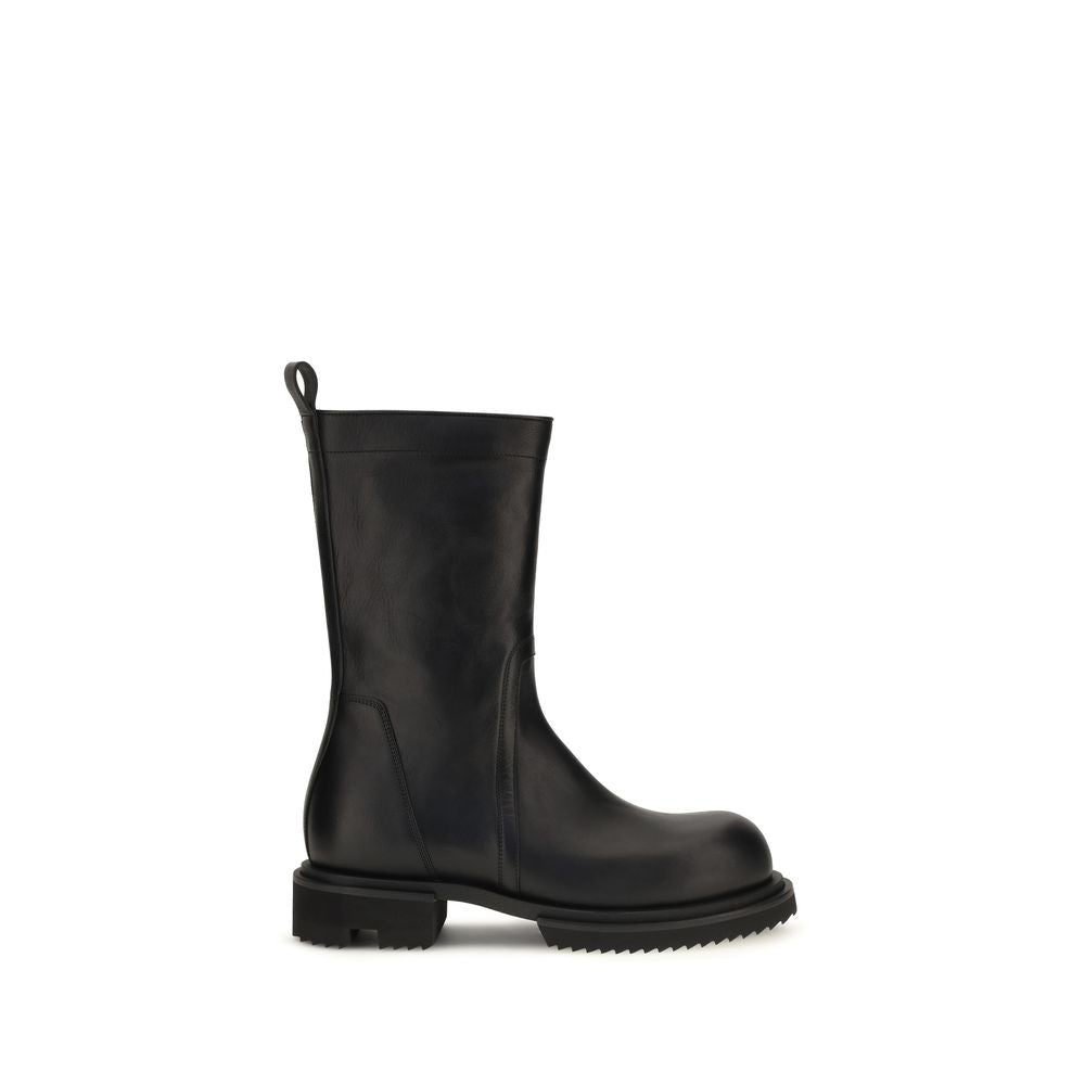 Rick Owens Schwarze Bos Taurus Kalbsleder Chelsea Boots