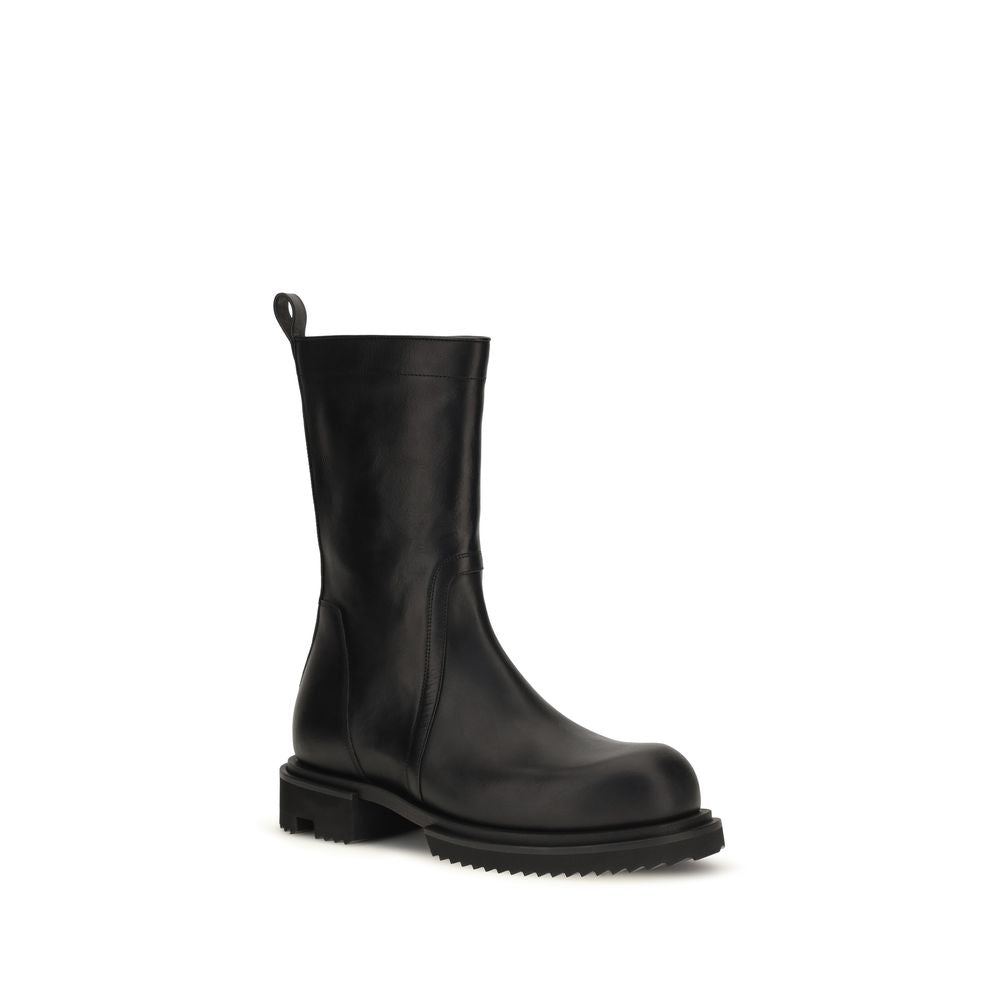 Rick Owens Schwarze Bos Taurus Kalbsleder Chelsea Boots