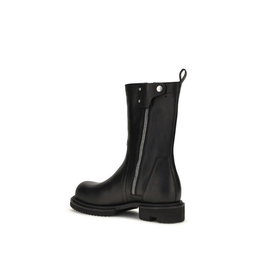 Rick Owens Schwarze Bos Taurus Kalbsleder Chelsea Boots