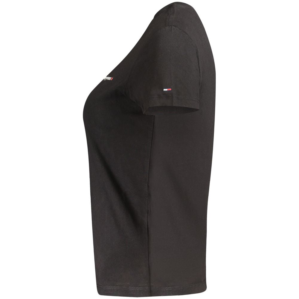 Tommy Hilfiger Schwarzes Baumwoll-T-Shirt für Damen