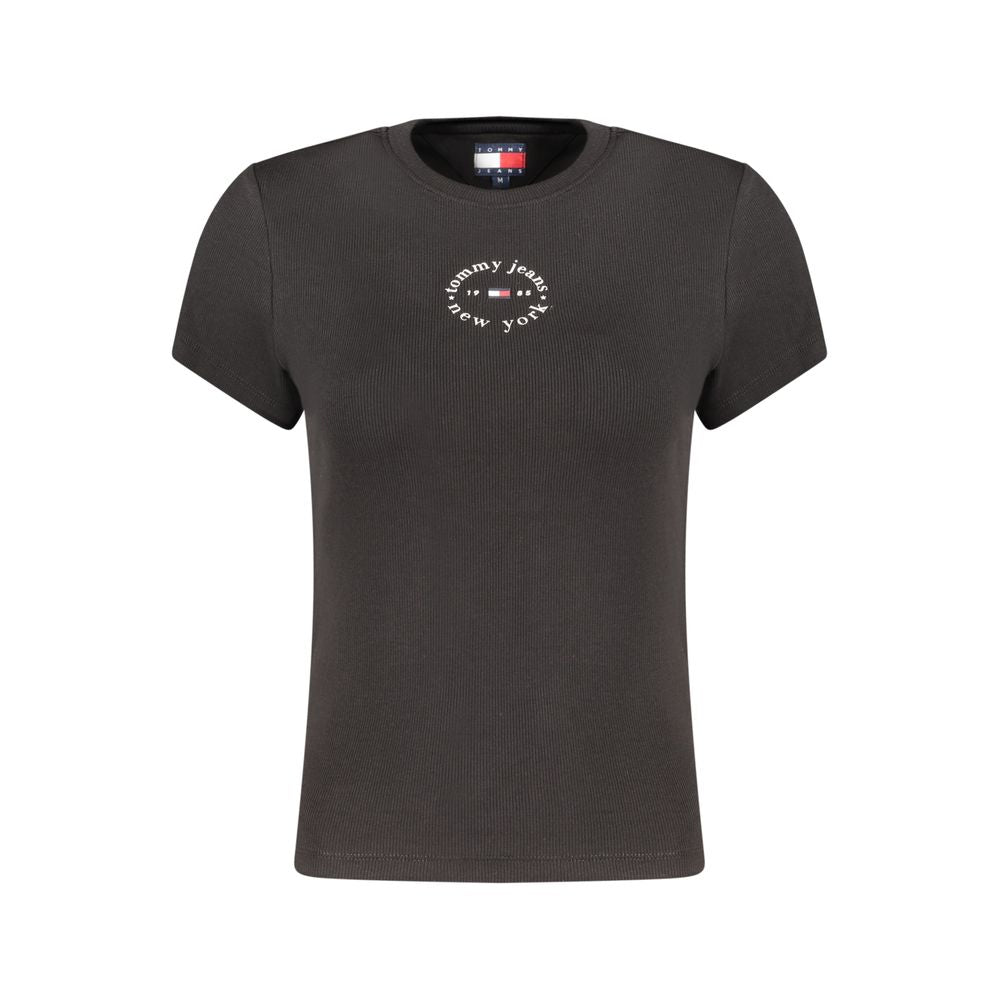 Tommy Hilfiger Schwarzes Baumwoll-T-Shirt für Damen