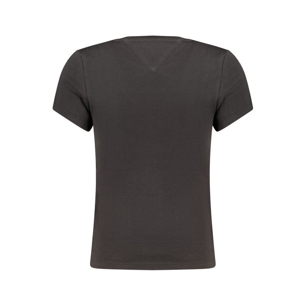 Tommy Hilfiger Schwarzes Baumwoll-T-Shirt für Damen