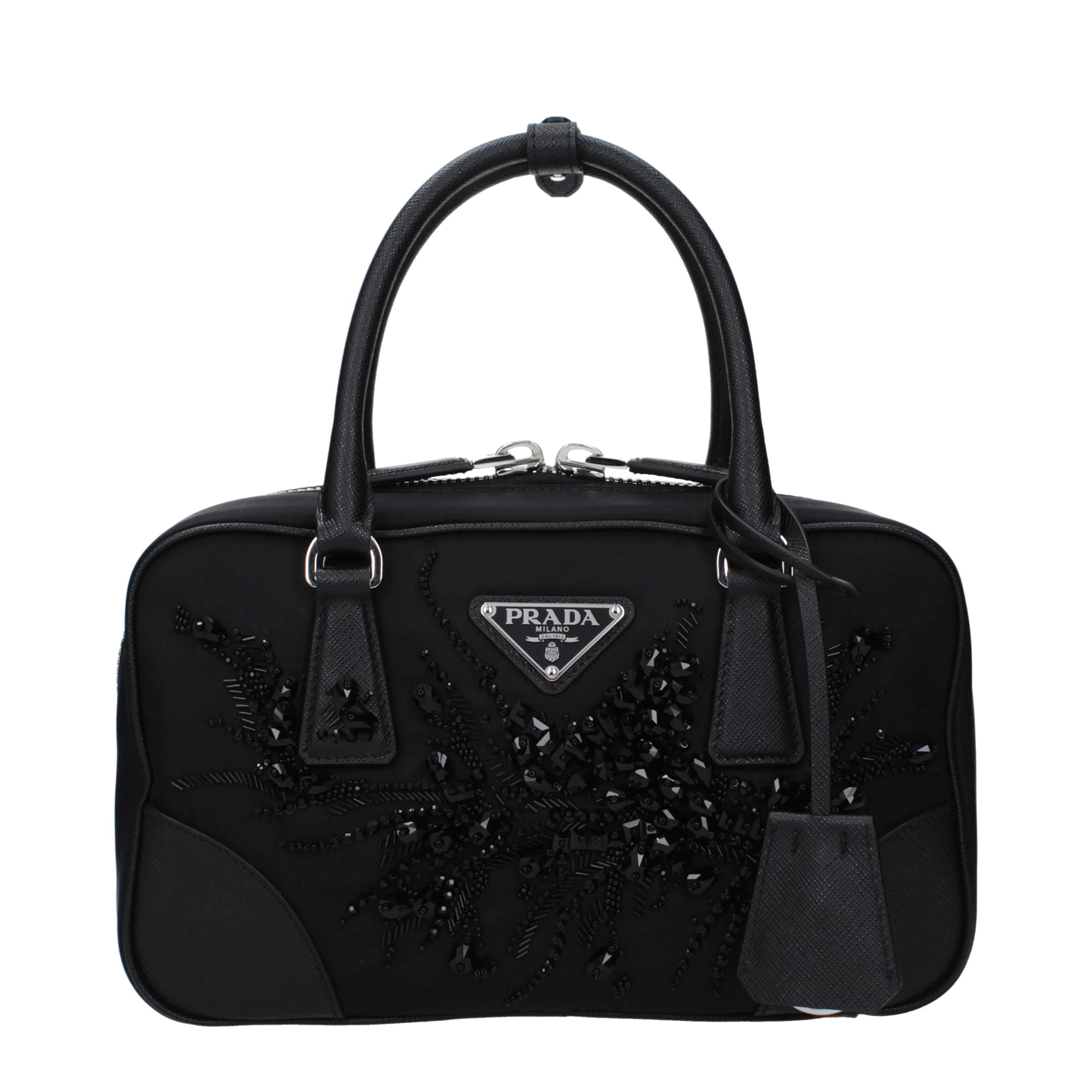 Prada Schwarze Stoffhandtasche