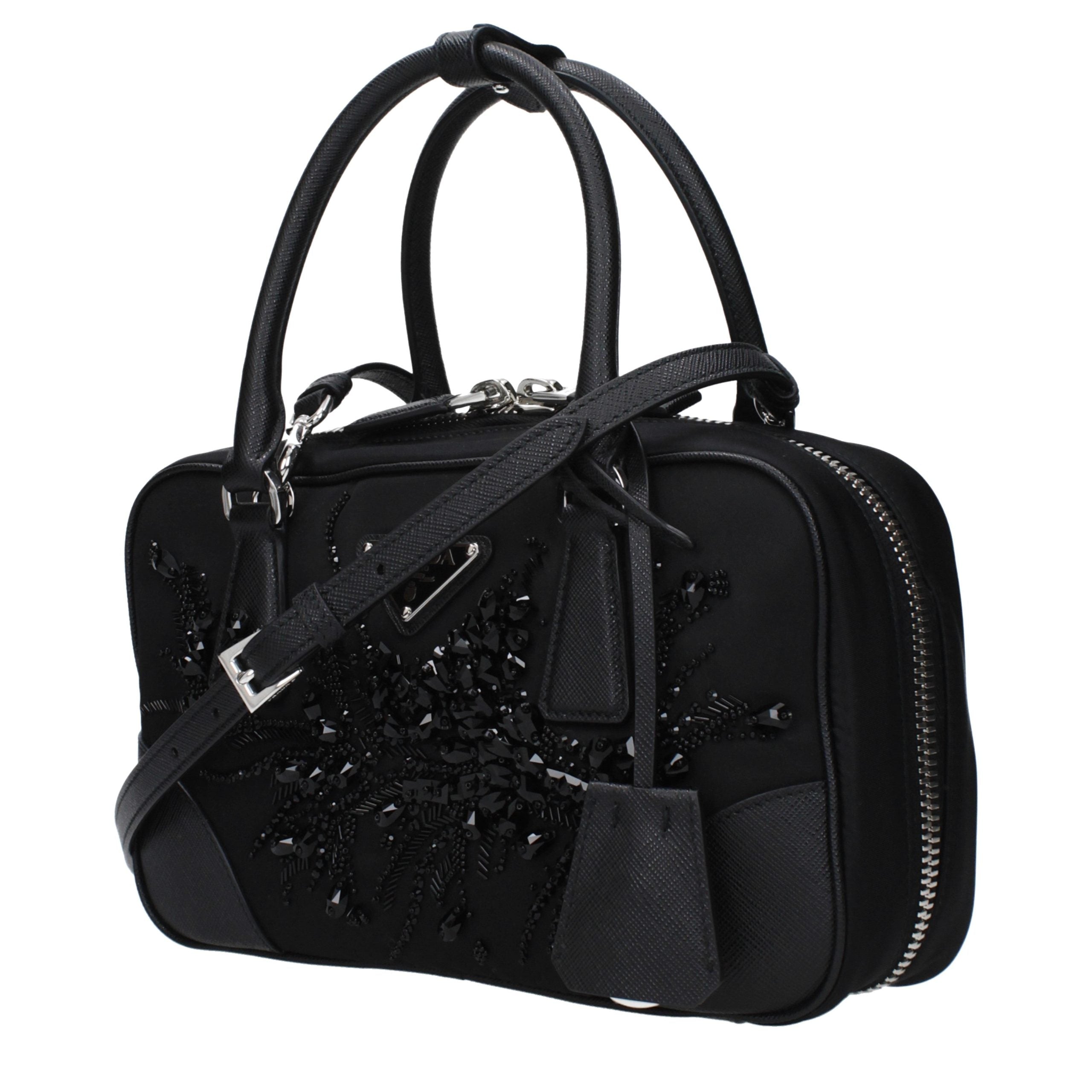 Prada Schwarze Stoffhandtasche
