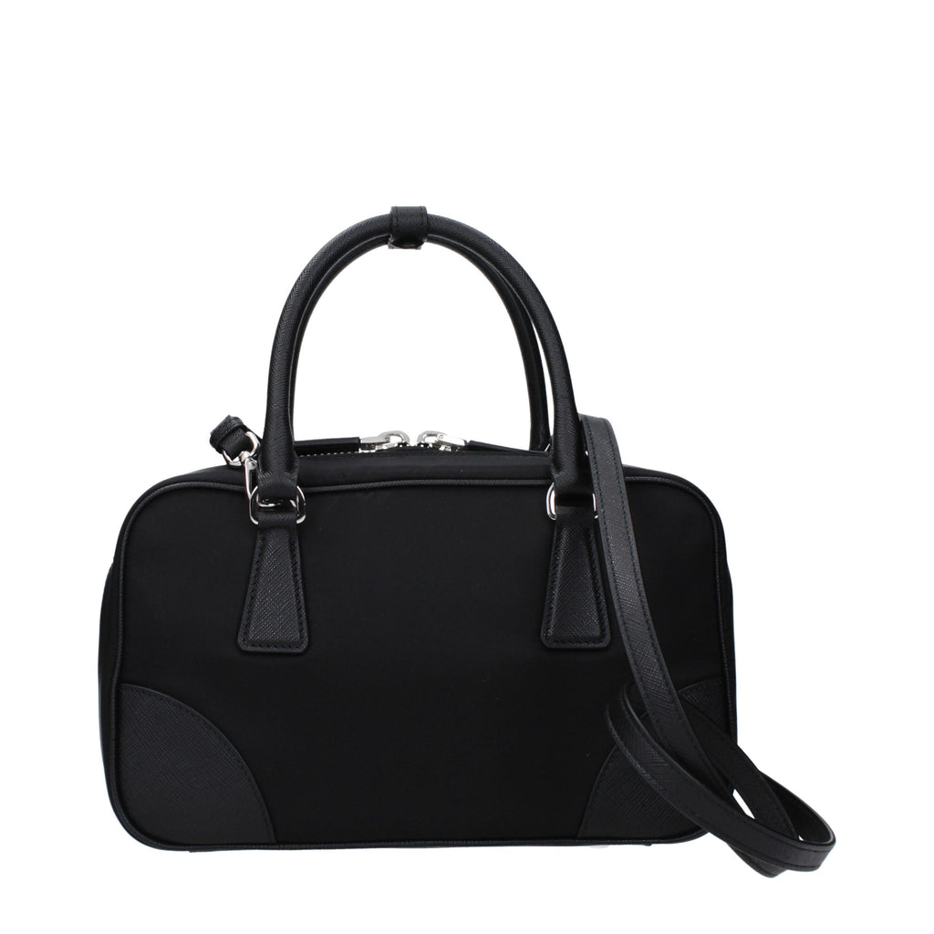 Prada Schwarze Stoffhandtasche