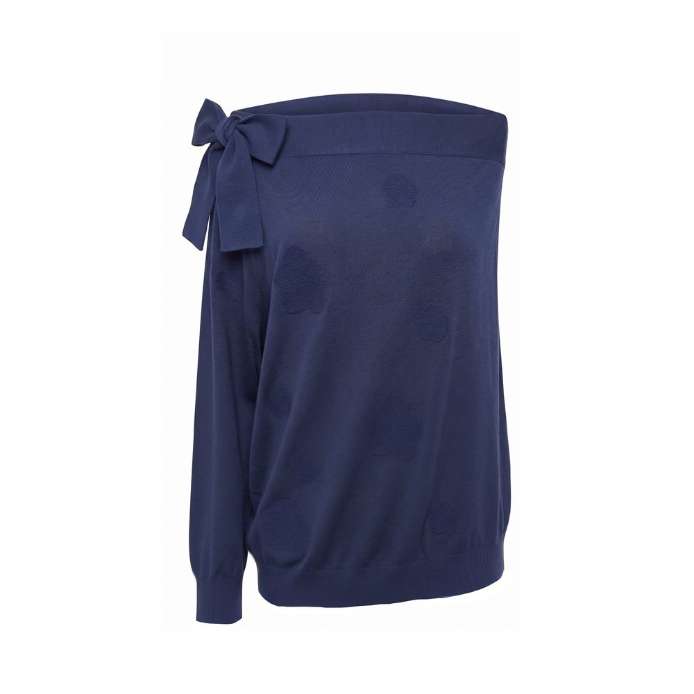 Malo Blauer Baumwollpullover für Damen