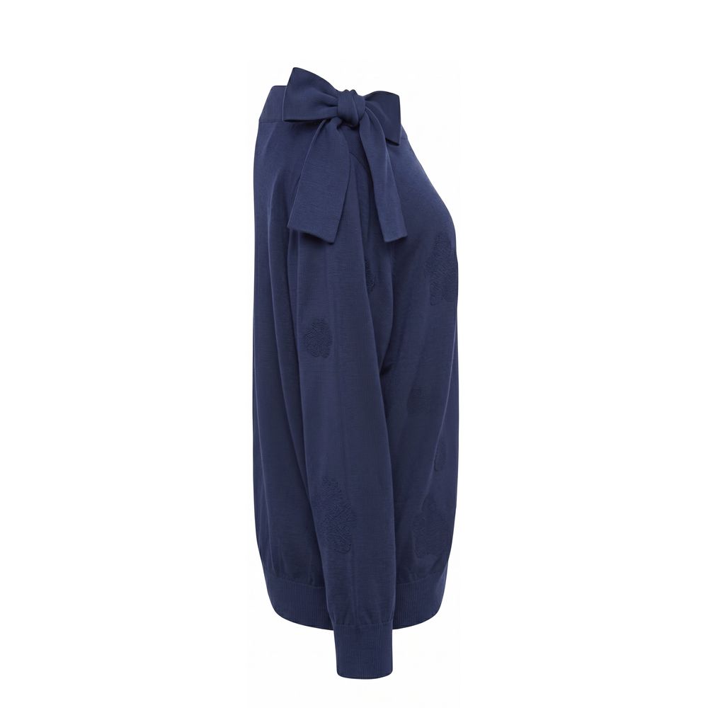 Malo Blauer Baumwollpullover für Damen
