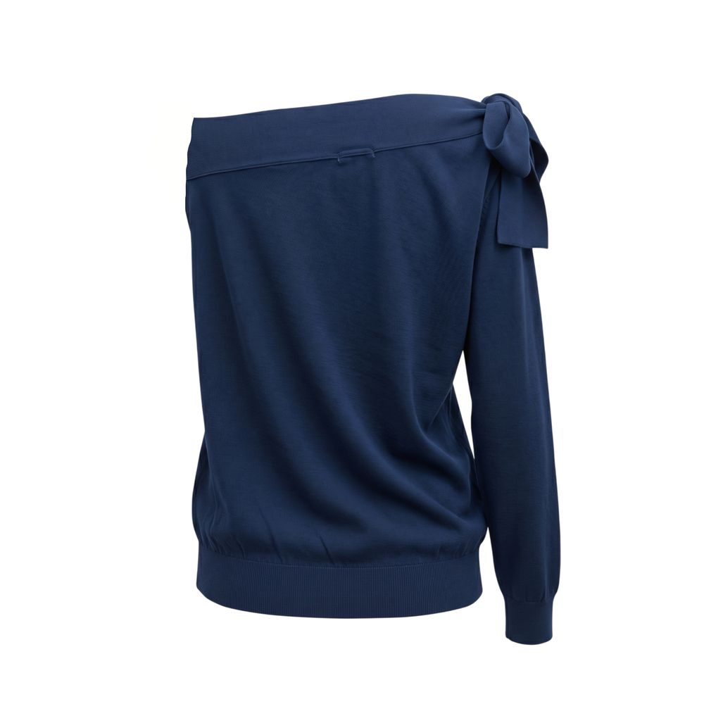 Malo Blauer Baumwollpullover für Damen