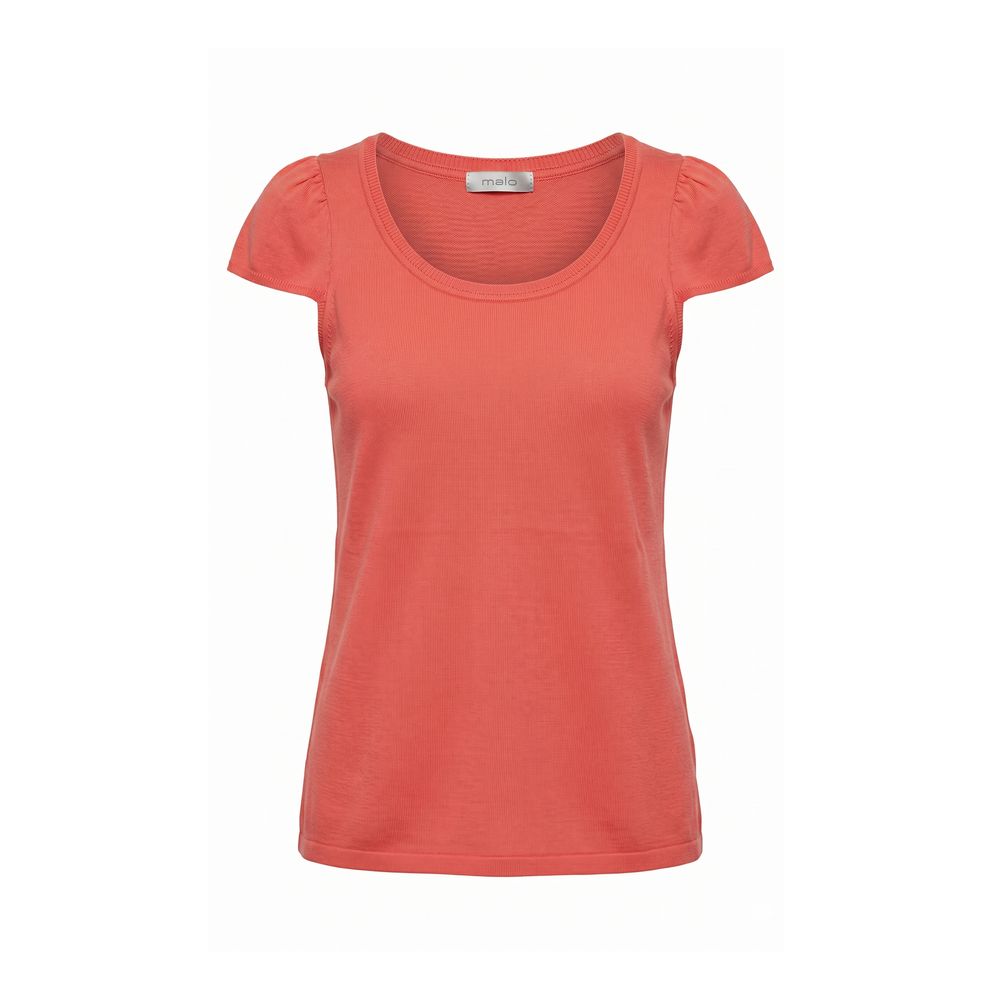Malo Rotes Baumwoll-T-Shirt für Damen
