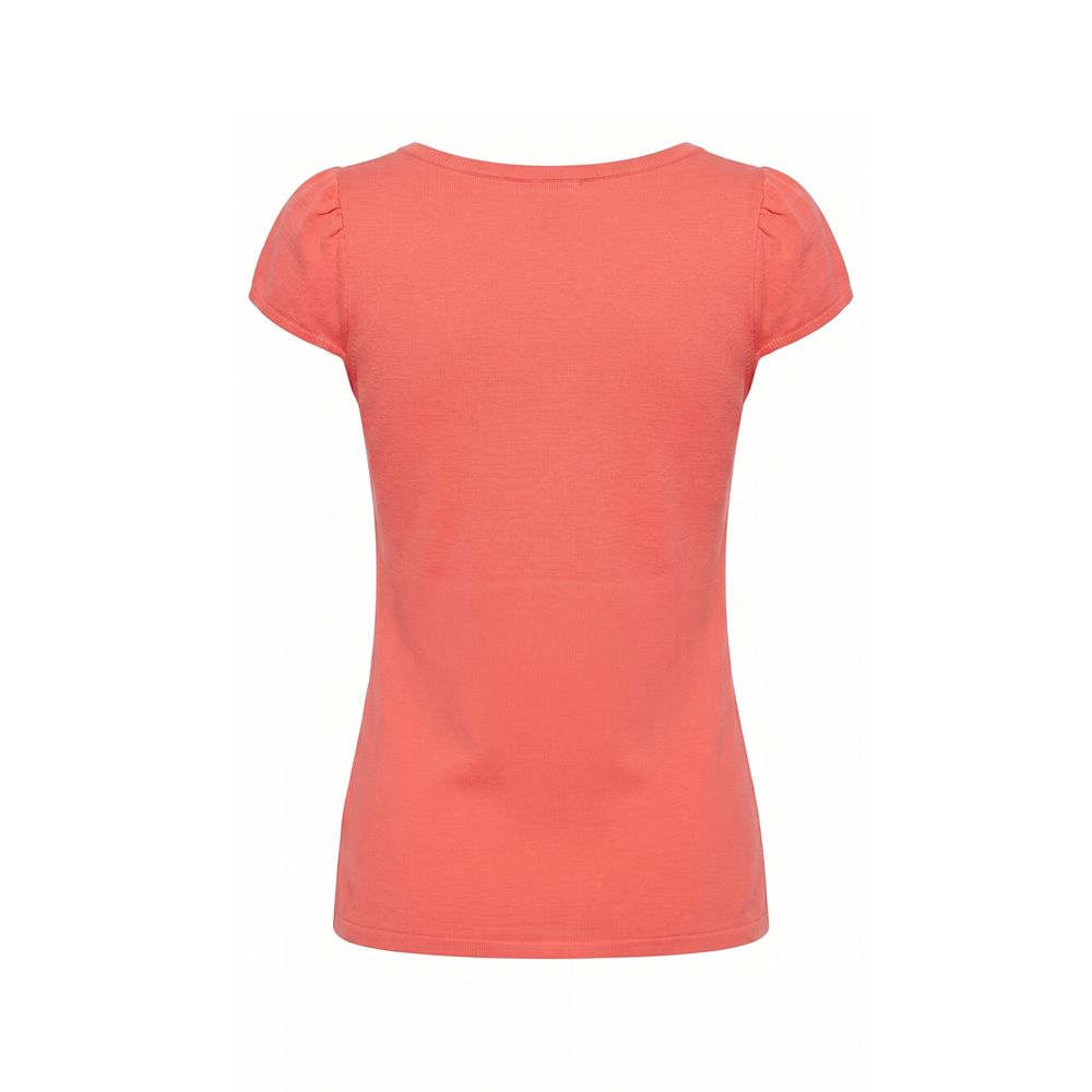 Malo Rotes Baumwoll-T-Shirt für Damen
