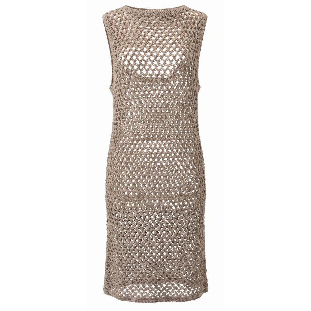 Malo Beige Baumwollkleid für Damen