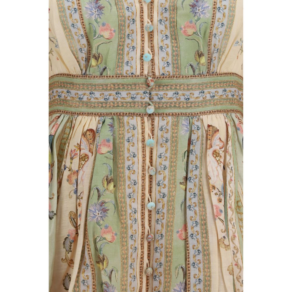 Zimmermann Mehrfarbiges Leinen-Freizeitkleid