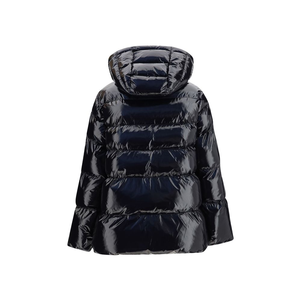 PINKO Schwarze Polyamid-Jacke in voller Länge