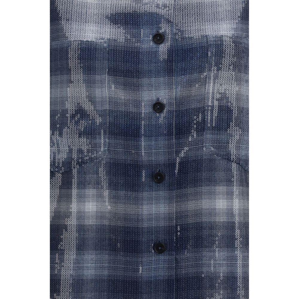 PINKO Blaues Hemd mit Muster aus Polyester