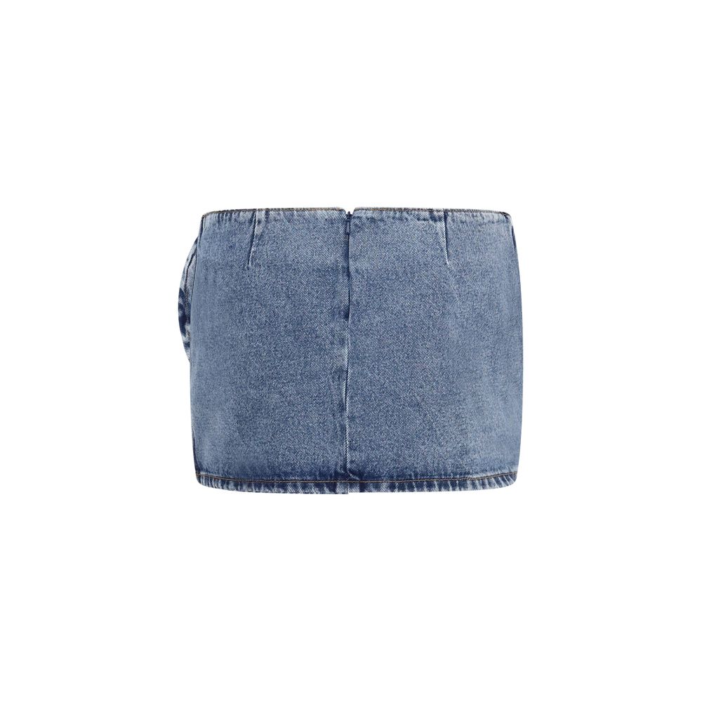 Magda Butrym Blaue Baumwoll-Minirock