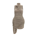 Magda Butrym Beige Kupfer Cocktailkleid